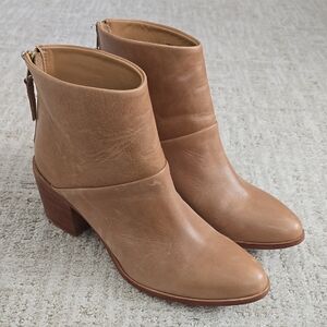 Women's Tan Leather Ankle Boots